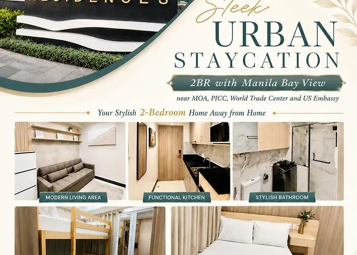 Sleek Urban Staycation-2br With Bay View Near Moa, Picc, World Trade Center And Us Embassy Apartment
